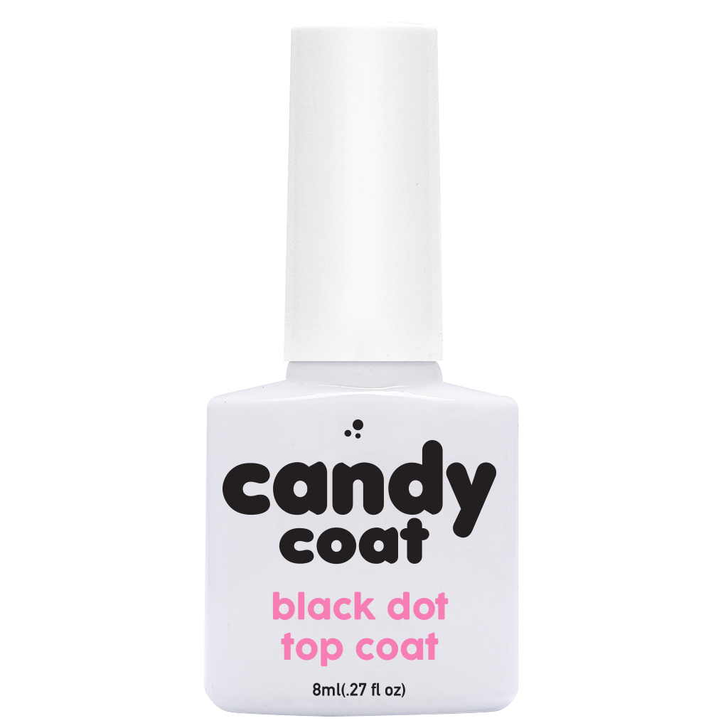 Black Dot Top Coat By Candy Coat | Nails